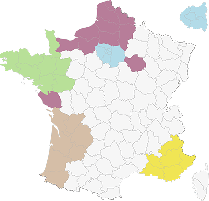 carte des zones d'interventions